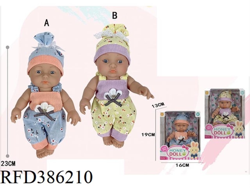 9 INCH FULL BODY VINYL DOLL, SITTING POSITION PACKAGING