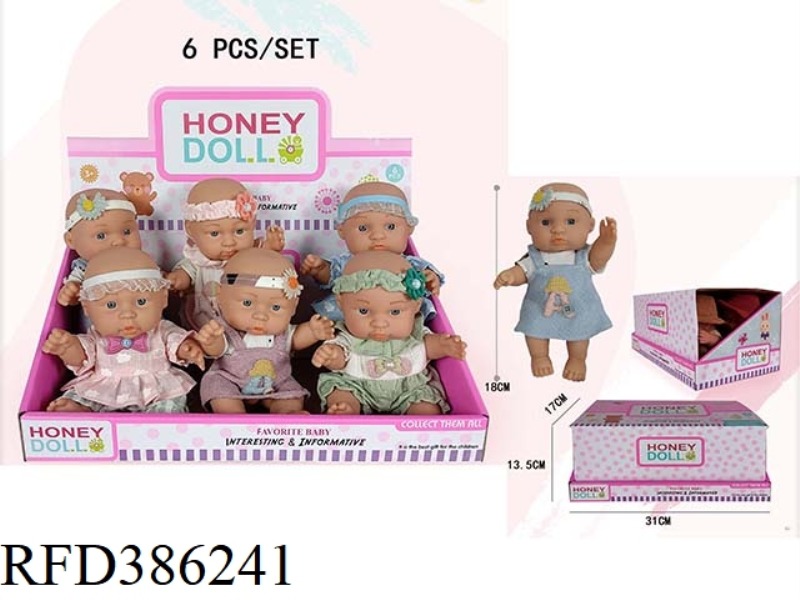 7 INCH FULL BODY VINYL DOLL 6PCS