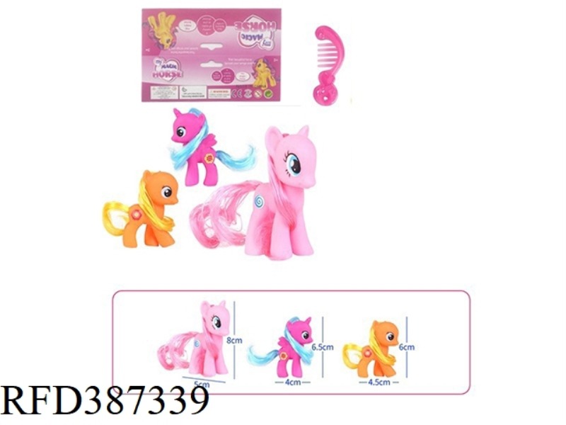 VINYL MARBLE BAG WITH COMB, HAT STICKER AND OTHER ACCESSORIES 3 PACKS