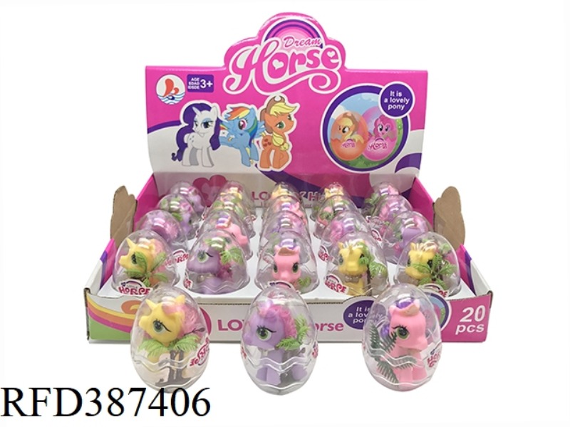HIGH-GRADE PVC ENVIRONMENTALLY FRIENDLY EGG VINYL PONY POLAROID WITH PLASTIC TREE 3 TYPES MIXED 20PC