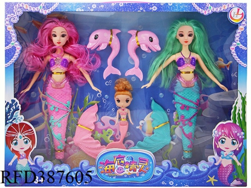 14-INCH SOLID 3D TRUE EYE MERMAID LIGHT MUSIC WITH FISH TAIL SEABED