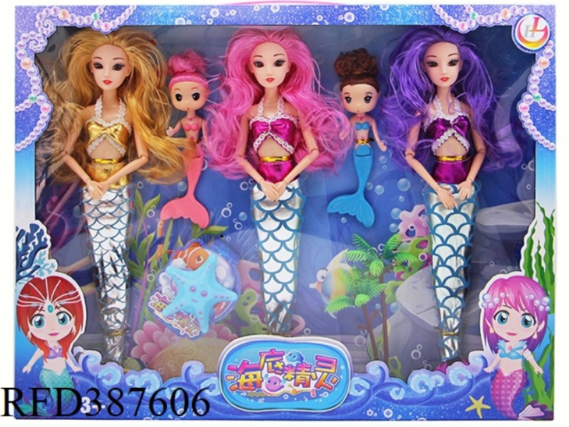 14-INCH 9 JOINT SOLID 3D TRUE EYES MERMAID SUBMARINE ELVES THREE PACKS