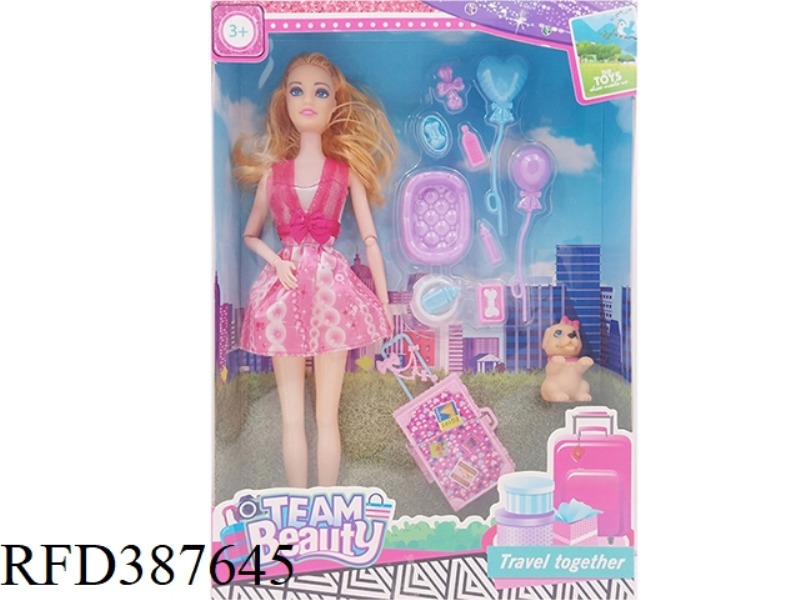 11.5 INCH BELT FASHION 9 JOINT SKIRT BARBIE BAGGAGE DOG DISH PLASTIC ACCESSORIES