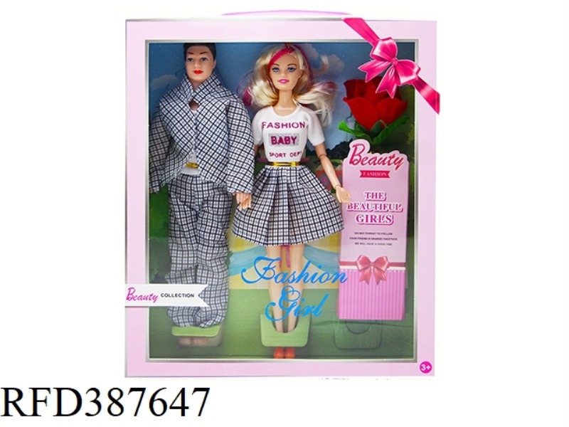 11.5 INCH 9 JOINT FASHION SKIRT BARBIE AND LIVE HAND MEN WITH ROSE