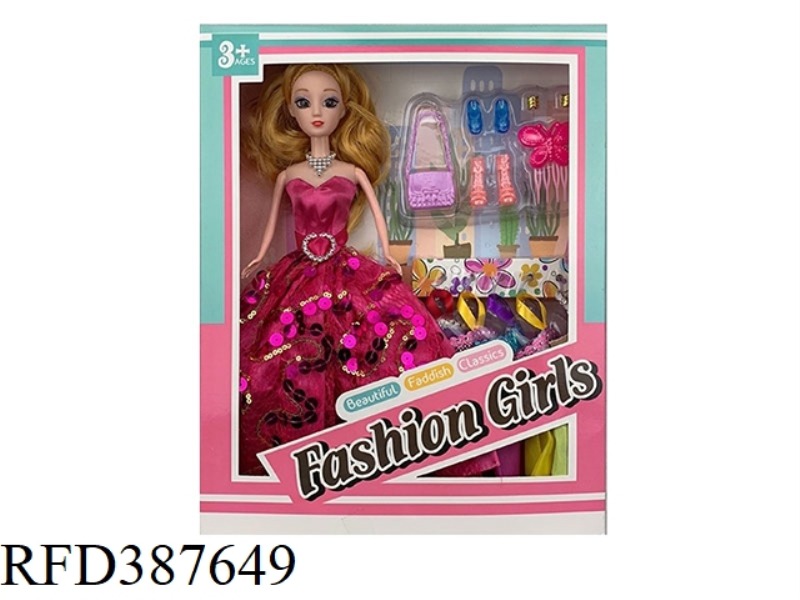 11.5 INCH BELT FASHION SKIRT PRINCESS BARBIE BAG PACKAGE SET AND CLOTHES