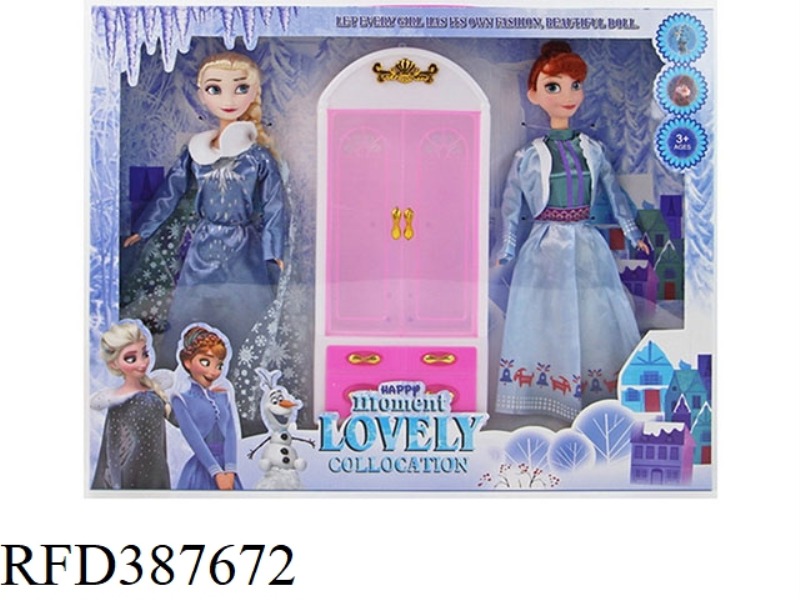 THREE GENERATIONS 11.5 INCH HARD ICE AND SNOW PRINCESS DOUBLE WITH LARGE WARDROBE
