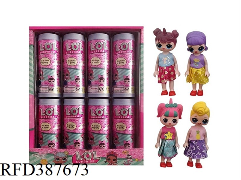 SIX-INCH BELONGINGS SURPRISE DOLL CYLINDRICAL DISPLAY BOX 8PCS