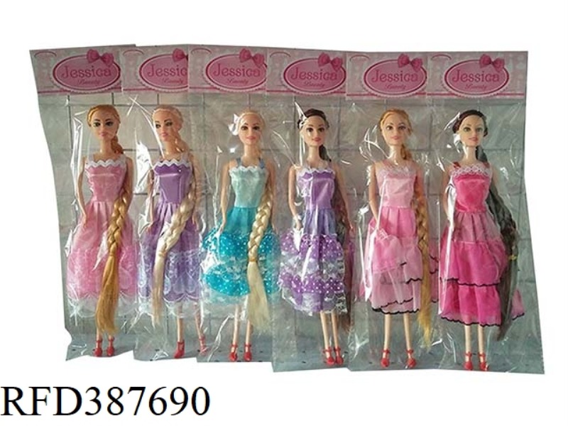 6 HIGH-END 11.5-INCH FACTS LONG HAIR PRINCESS BARBIE FIVE MIX