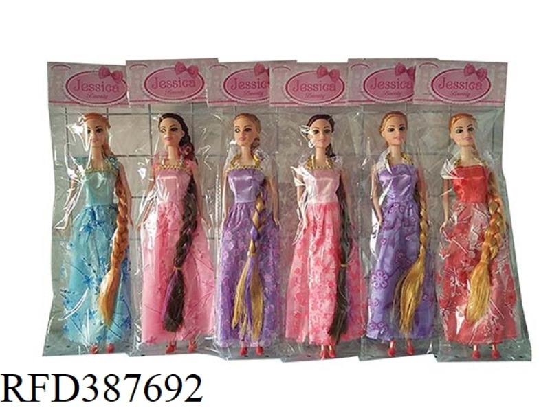 6 HIGH-END 11.5-INCH FACTS LONG HAIR PRINCESS BARBIE FIVE MIX