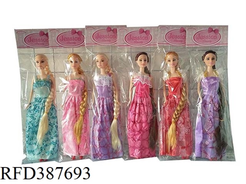 6 HIGH-END 11.5-INCH FACTS LONG HAIR PRINCESS BARBIE FIVE MIX