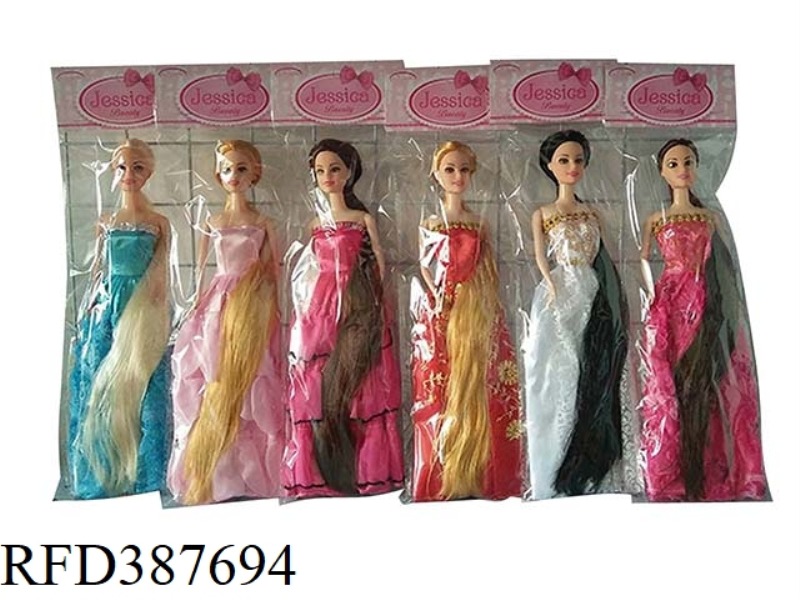6 HIGH-END 11.5-INCH FACTS LONG HAIR PRINCESS BARBIE FIVE MIX