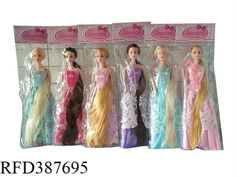 6 HIGH-END 11.5-INCH FACTS LONG HAIR PRINCESS BARBIE FIVE MIX