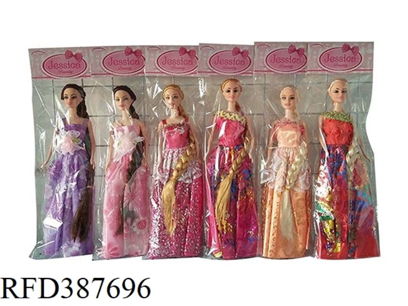 6 HIGH-END 11.5-INCH FACTS LONG HAIR PRINCESS BARBIE FIVE MIX
