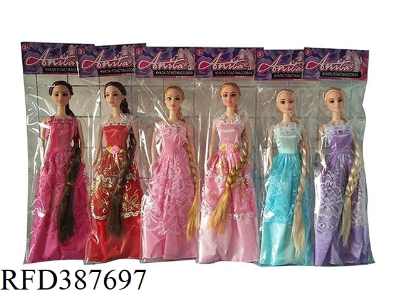 6 HIGH-END 11.5-INCH FACTS LONG HAIR PRINCESS BARBIE FIVE MIX