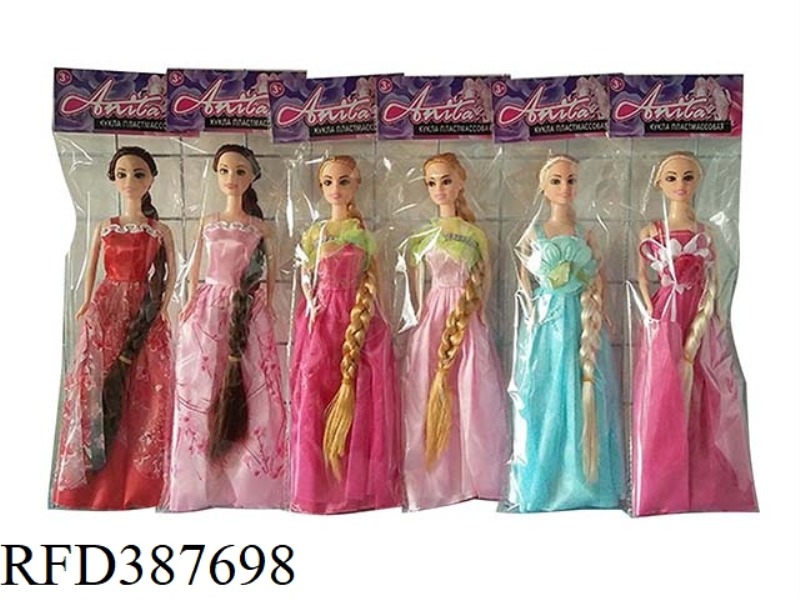 6 HIGH-END 11.5-INCH FACTS LONG HAIR PRINCESS BARBIE FIVE MIX