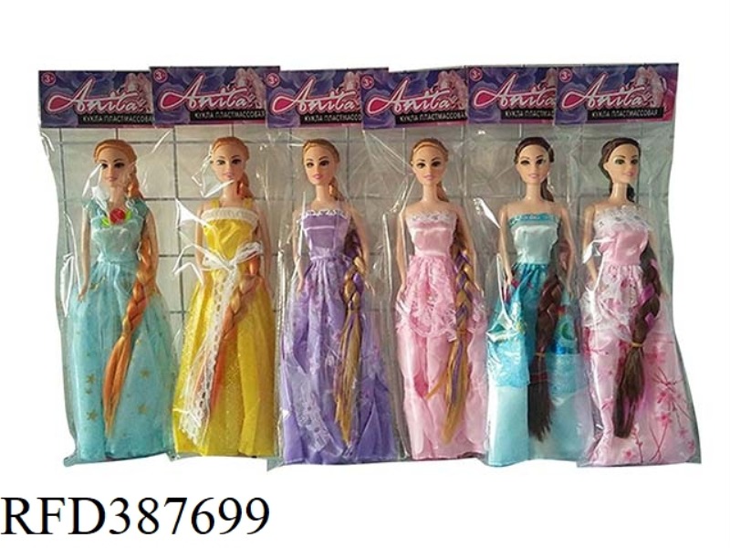 6 HIGH-END 11.5-INCH FACTS LONG HAIR PRINCESS BARBIE FIVE MIX