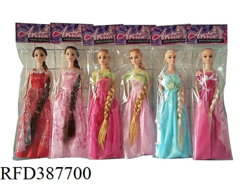 6 HIGH-END 11.5-INCH FACTS LONG HAIR PRINCESS BARBIE FIVE MIX