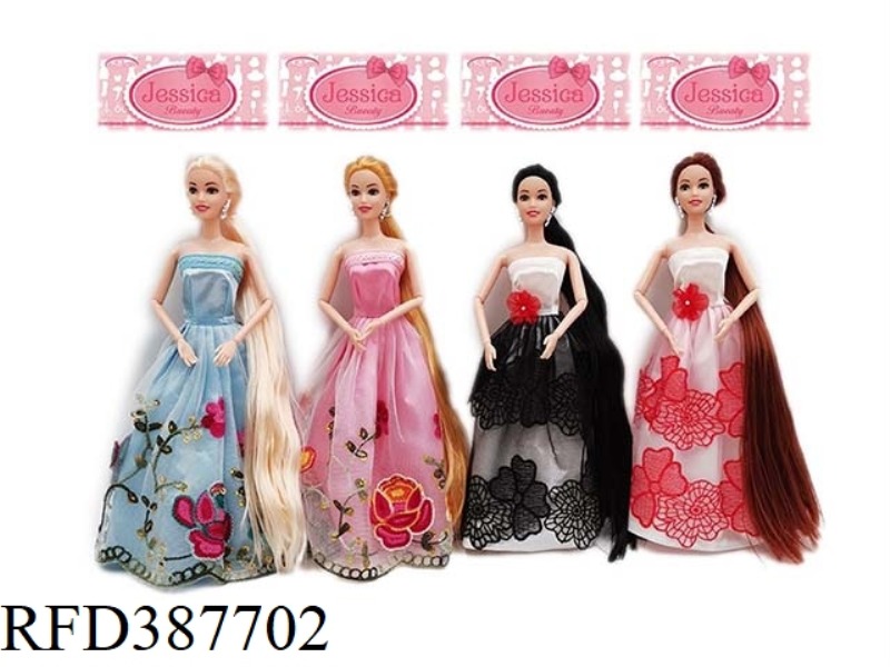 HIGH-END 11.5 INCH FACTS LONG HAIR JOINT PRINCESS DAKU BARBI FOUR RANDOM MIX
