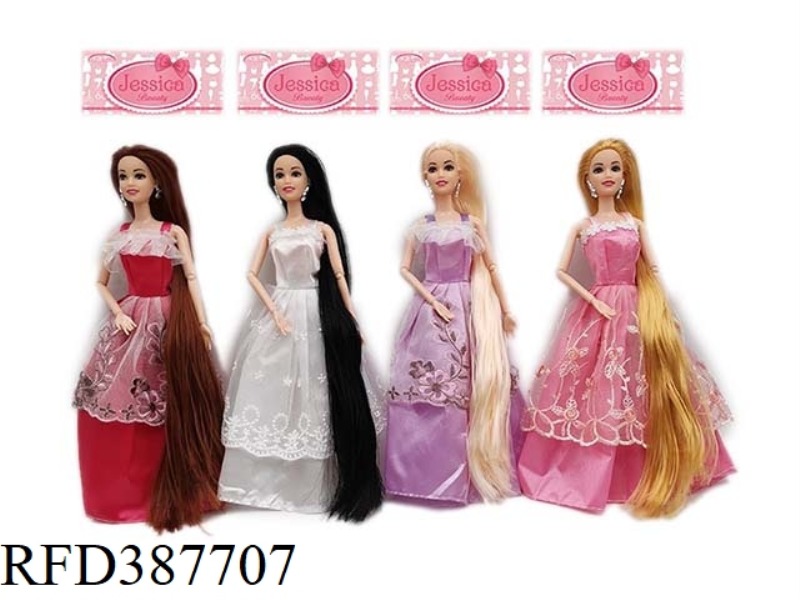 HIGH-END 11.5 INCH FACTS LONG HAIR JOINT PRINCESS DAKU BARBI FOUR RANDOM MIX