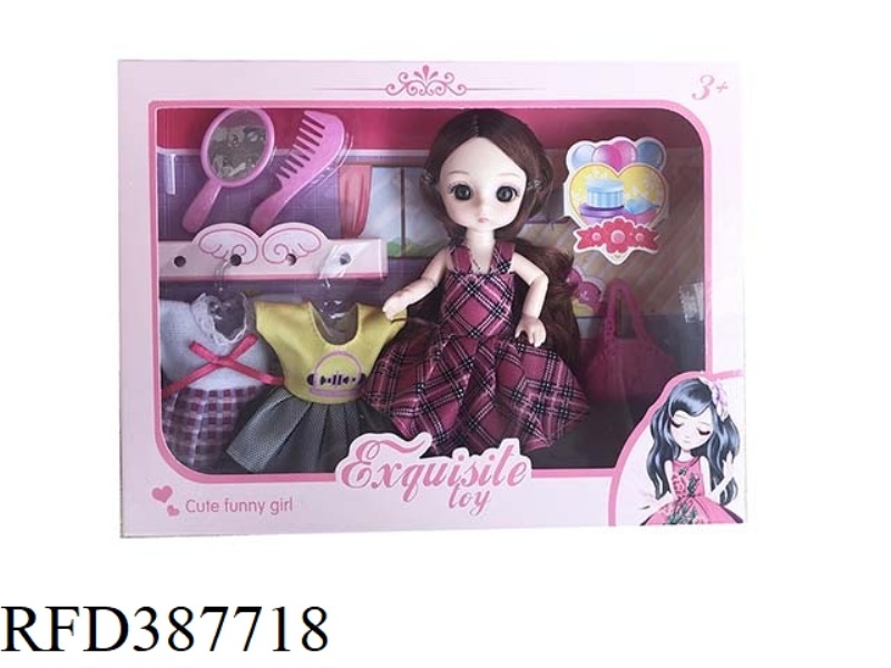 6 INCH BELT 13 JOINT 3D TRUE EYEBALL BJD LOLI SIMULATION EYE DOLL WITH CLOTHES SET