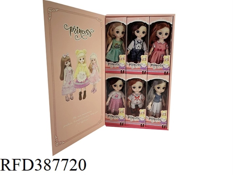 6-INCH BELONGINGS 13 JOINT 3D TRUE EYEBALL BJD LOLI SIMULATION EYE DOLL 6PCS