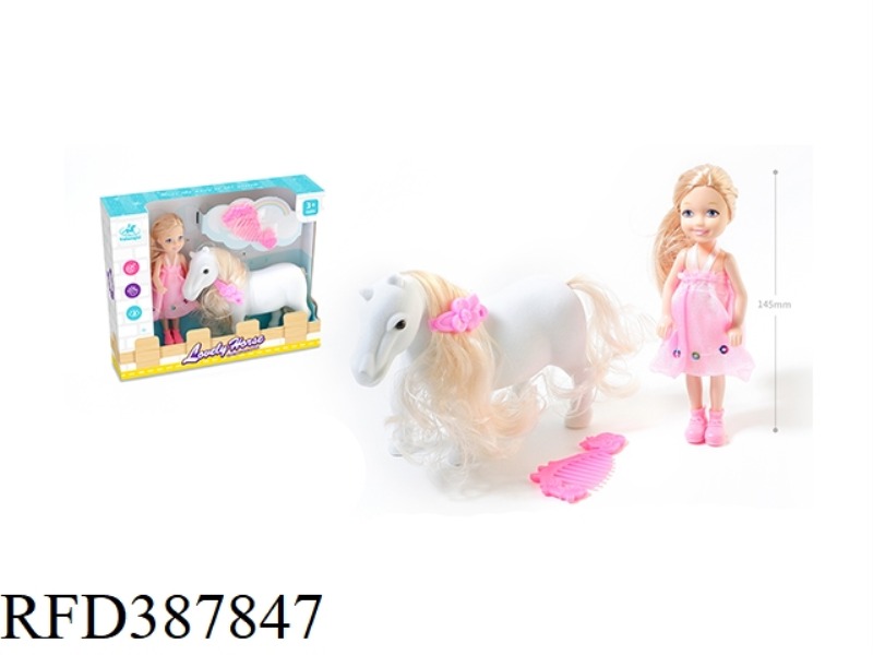 FLOCKING DWARF HORSE +5 INCH FAT BABY + COMB ACCESSORIES