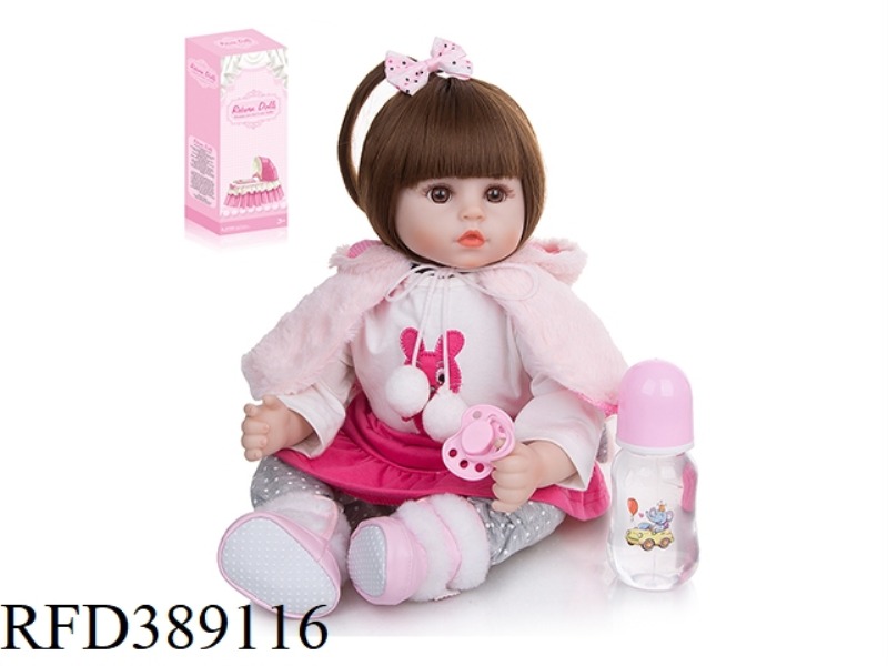 45CM REBORN DOLL HIGH IMITATION BABY, COTTON BODY BODY WIG SET, HAVE TO WEAR LEATHER BOOTS, ORDINARY
