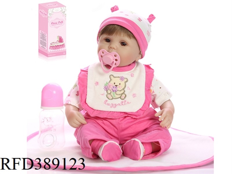 45CM RESURRECTION DOLL HIGH REALISTIC BABY, COTTON BODY, WITH PAD, WIG COVER