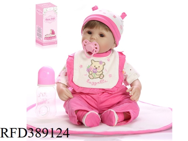 45CM RESURRECTION DOLL HIGH REALISTIC BABY, COTTON BODY BODY, WITH PAD, NORMAL HAIR