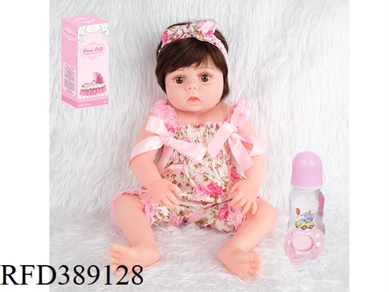 56CM REBORN DOLL HIGH SIMULATION BABY, ALL SOFT GLUE BODY, WIG
