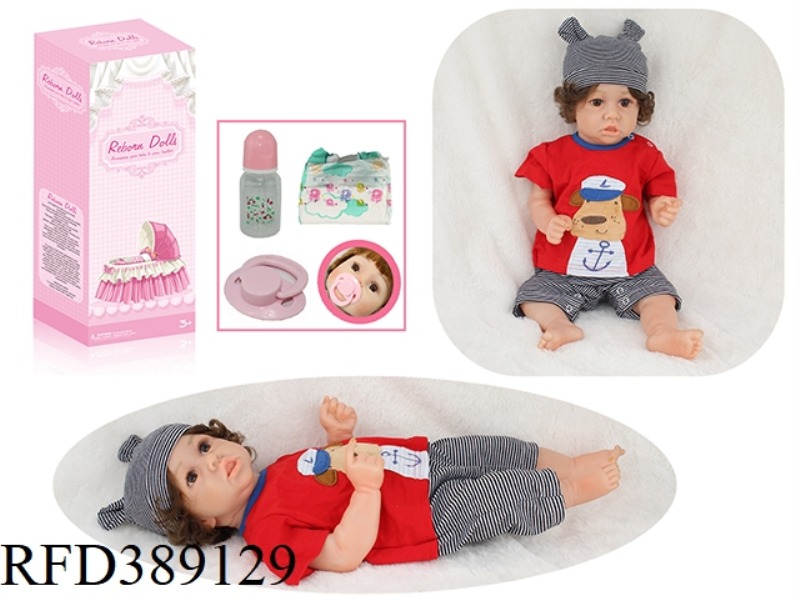 56CM REBORN DOLL HIGH SIMULATION BABY, ALL SOFT PLASTIC BODY, ORDINARY CAR HAIR