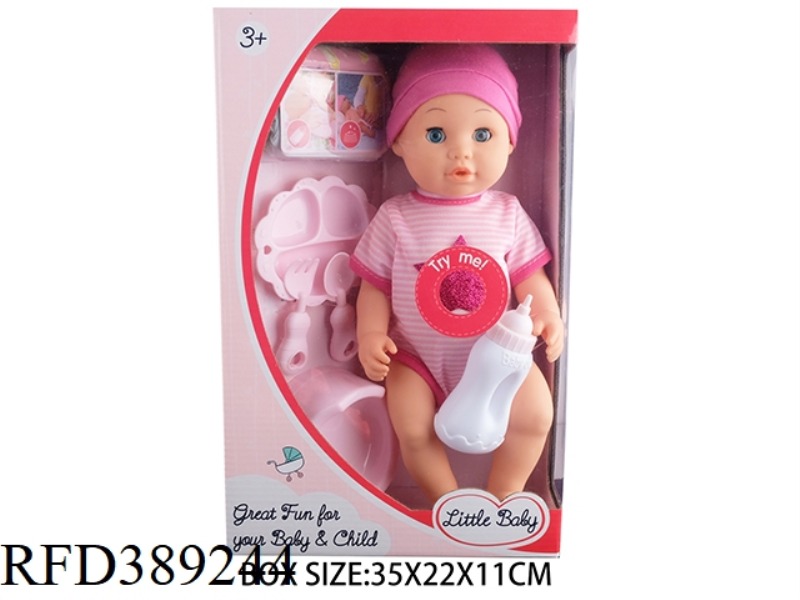 14 INCHES FULL ENAMEL DOLL WITH WATER PEE 4 SOUND IC