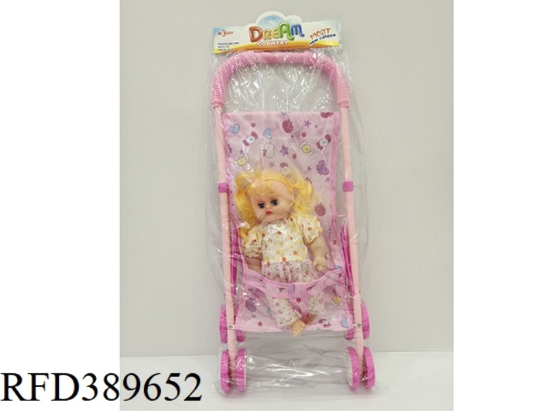 12 INCH DOLL WITH 57.5CM CART