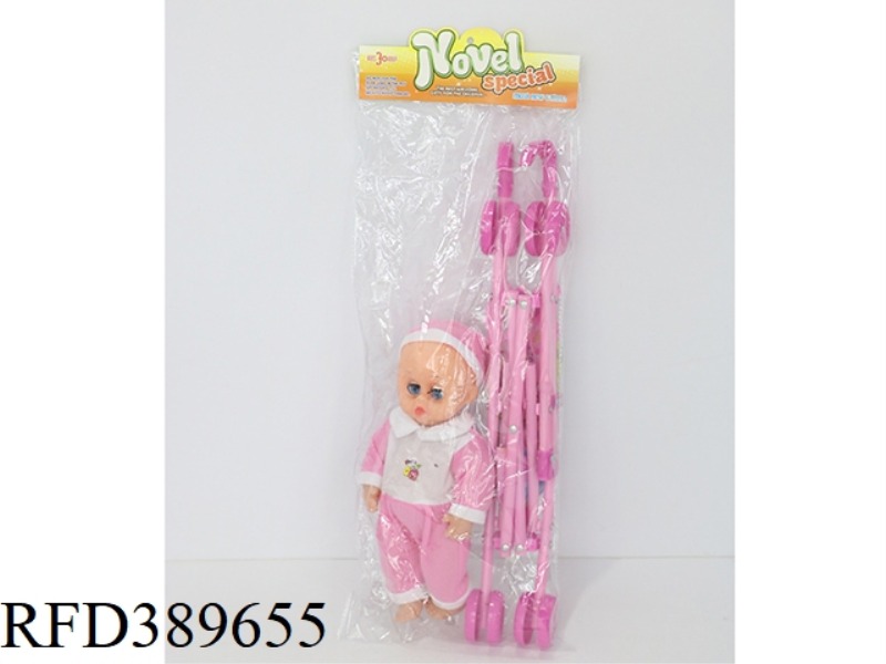 45CM TROLLEY WITH 12 INCH DOLL
