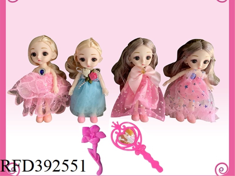 6 INCH SOLID BODY JOINT BARBIE DOLL WITH MIRROR COMB
