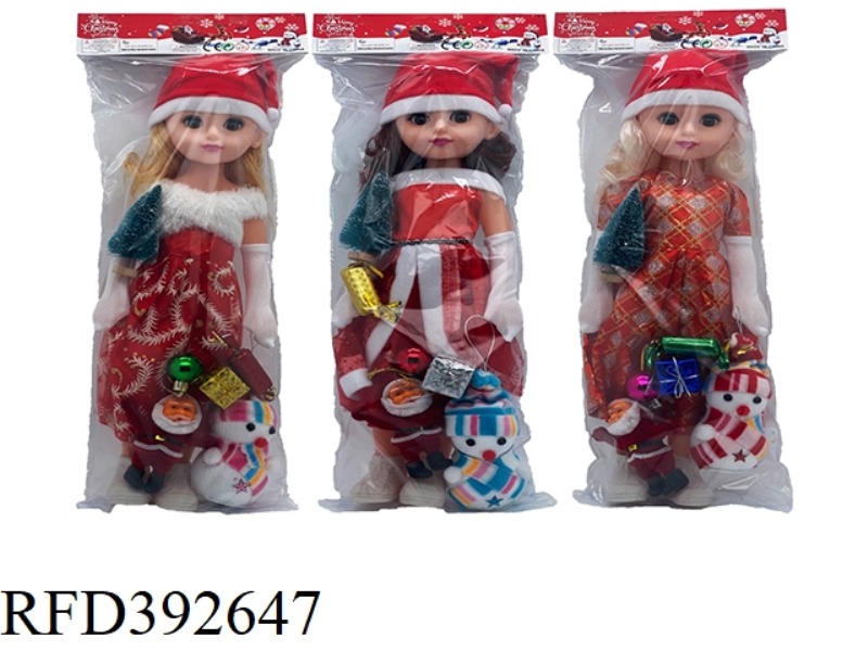 3 MIXED 18-INCH 4D EYE-CATCHING MUSIC CHRISTMAS GIRL FAT BOY DOLL + SNOWMAN + SANTA CLAUS + CHRISTMA