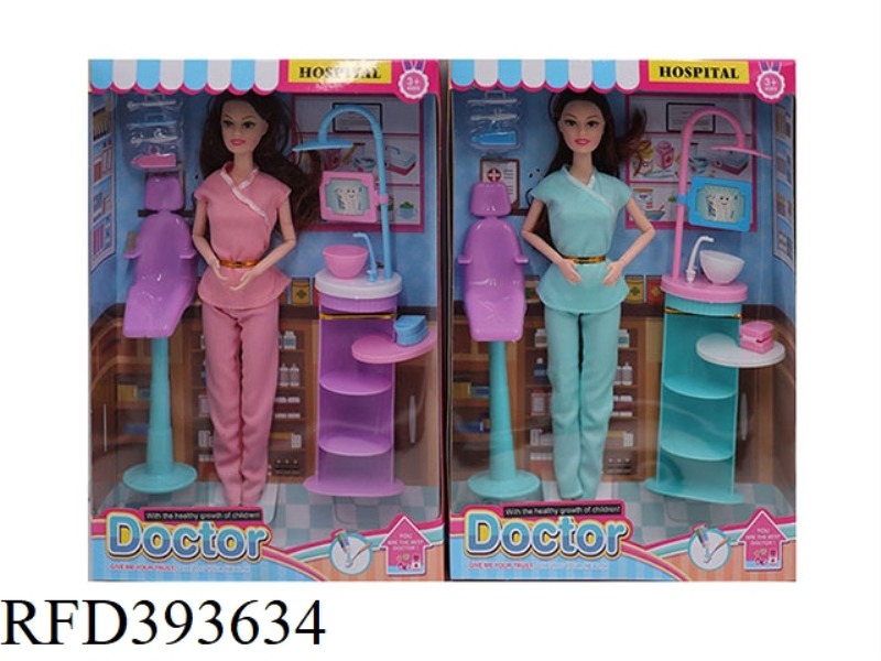 HIGH-END 11.5-INCH SOLID BODY 9-JOINT FEMALE DENTIST WITH MEDICAL TOOLS