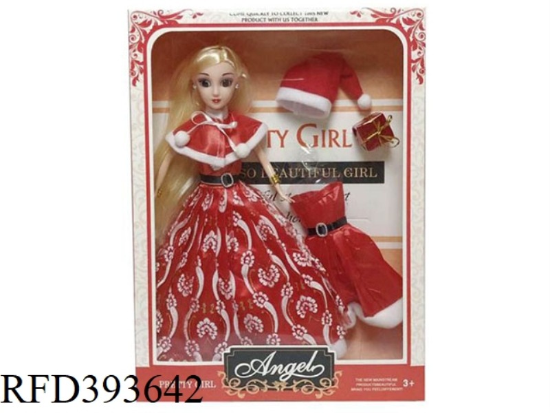 3D REAL EYEBALL 11.5-INCH REAL HAND 3D EYE CHRISTMAS PRINCESS WITH CHRISTMAS CLOTHES SET