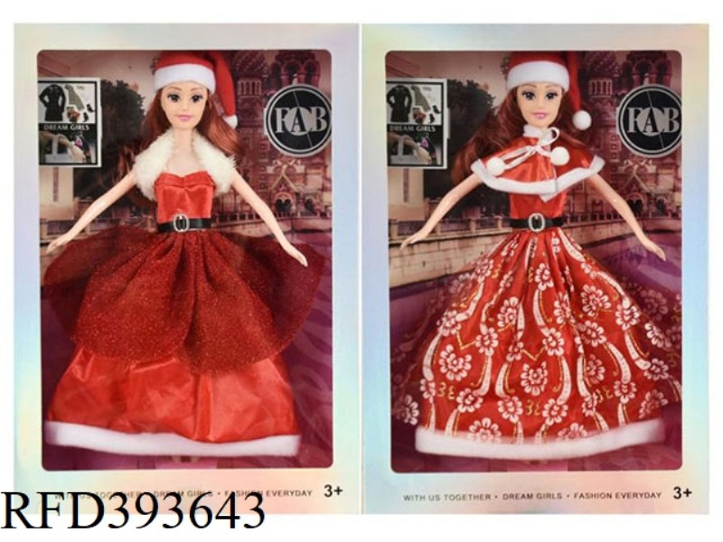 11.5-INCH REAL HAND CHRISTMAS PRINCESS BARBIE 2 ASSORTED