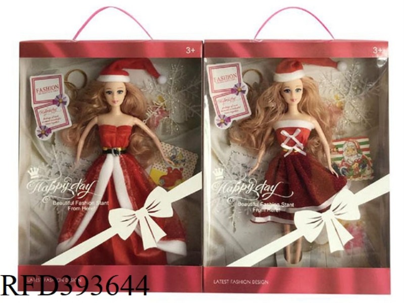 HIGH-END 11.5-INCH SOLID BODY AND FASHIONABLE CHRISTMAS SHORT SKIRT PRINCESS BARBIE 2 ASSORTED
