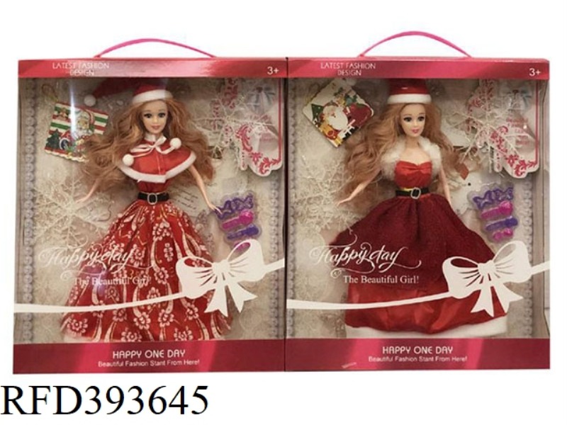 HIGH-END 11.5-INCH SOLID BODY AND HANDS CHRISTMAS PRINCESS LONG SKIRT BARBIE 2 ASSORTED