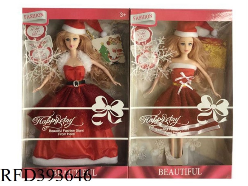 HIGH-END 11.5-INCH SOLID-BODY CHRISTMAS PRINCESS LONG AND SHORT RED SKIRTS 2 ASSORTED