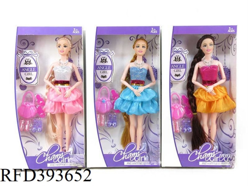 11.5-INCH SOLID BODY 9-JOINT LONG BRAIDED THREE-COLOR FASHION SHORT SKIRT 3 STYLES ASSORTED