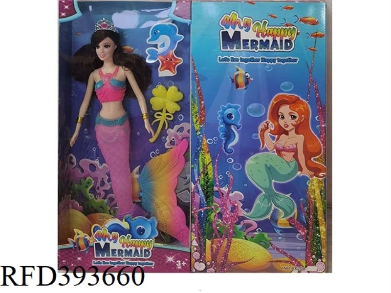 11.5 INCH SOLID MERMAID BARBIE WITH LIGHT AND COMB (BATTERY INCLUDED)