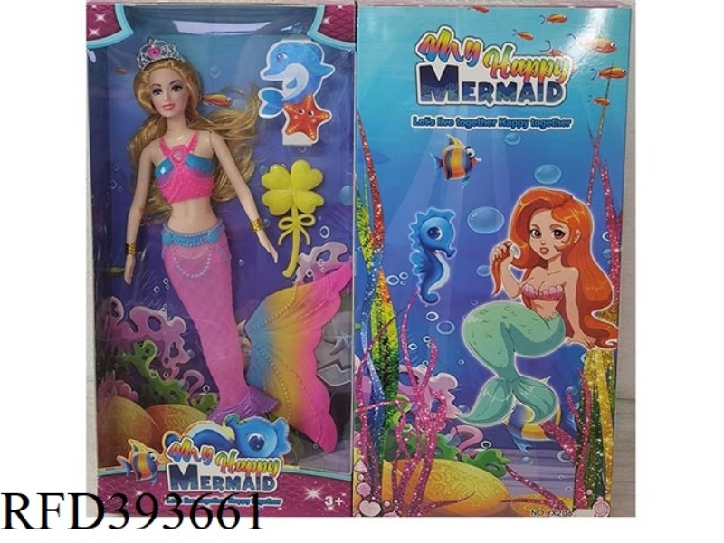 11.5 INCH SOLID MERMAID BARBIE WITH LIGHT AND COMB (BATTERY INCLUDED)
