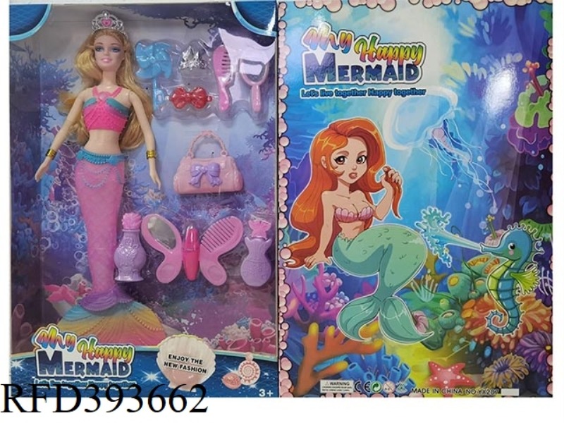 11.5 INCH SOLID MERMAID BARBIE WITH LIGHTS AND VARIOUS ACCESSORIES (INCLUDING ELECTRICITY)