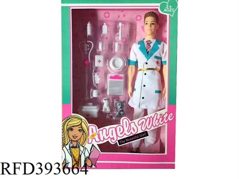 11.5-INCH REAL BODY MALE DOCTOR BARBIE WITH MEDICAL EQUIPMENT SET AND BLISTER
