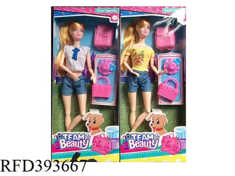 11.5-INCH SOLID BODY 11 JOINT CASUAL FASHION BARBIE WITH SCHOOL BAG + HAT HANDBAG 2 TYPES ASSORTED