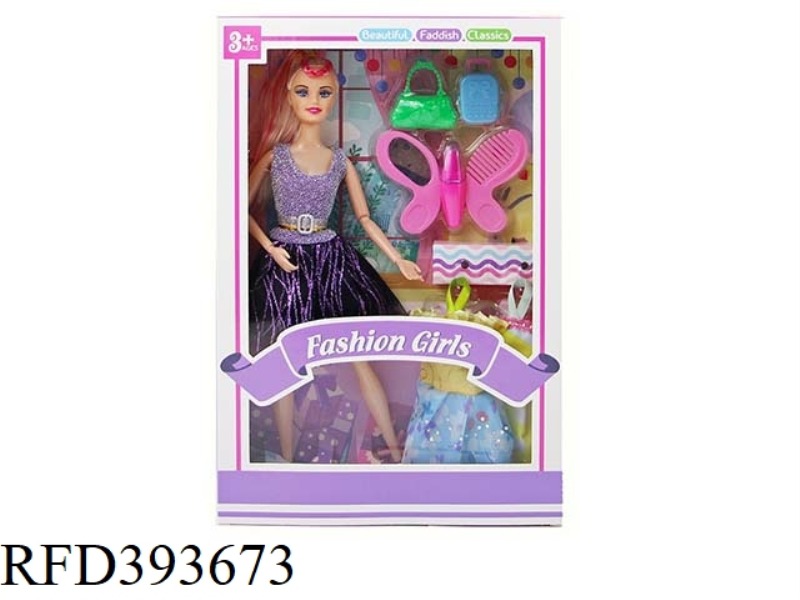 11.5 INCH 11 JOINTS WITH BUTTERFLY BLISTER HANGING SKIRT BARBIE