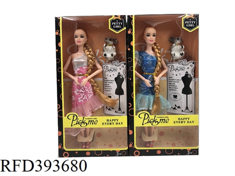 11.5 INCH TWO MIXED REAL FASHION BARBIE WITH PET KOALA